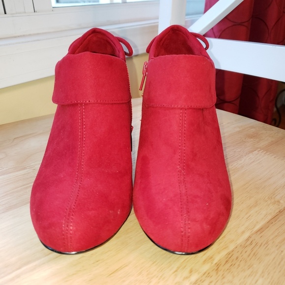 Coach and Four Red Suede Bootie - Picture 3 of 5